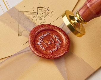 Custom Wax Seal Stamp kit for wedding invitation , Custom Any Logo , Arrives in Approximately 8-10 Days , Personalized wedding wax seal kit