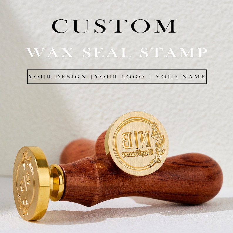 Custom Wax Seal Stamp kit for wedding invitation , Custom Any Logo , Personalized wax stamps kit , Wedding wax seal stamp custom image 6