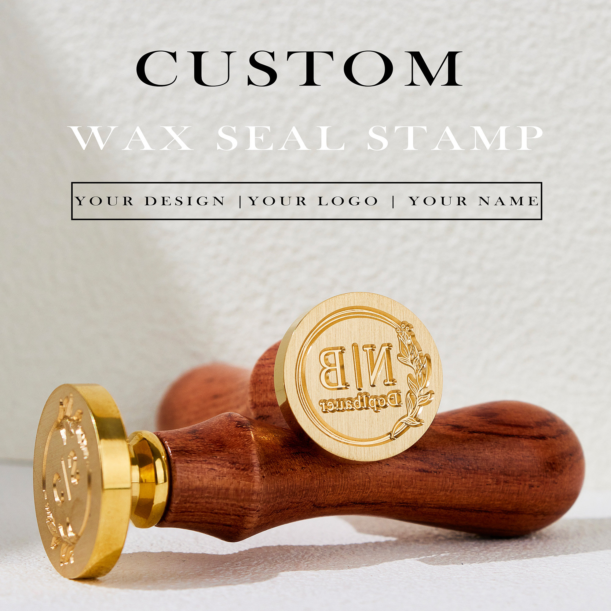 Custom Wax Seal Stamp Kit for Wedding Invitation , Custom Any Logo ,  Arrives in Approximately 6-8 Days , Personalized Wedding Wax Seal Kit 