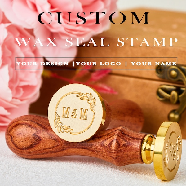 Custom logo/letter wax seal stamp kit , Arrives in about 4-6 Days , Custom wax seal stamp kit for Wedding Invitations and Thoughtful Gifts