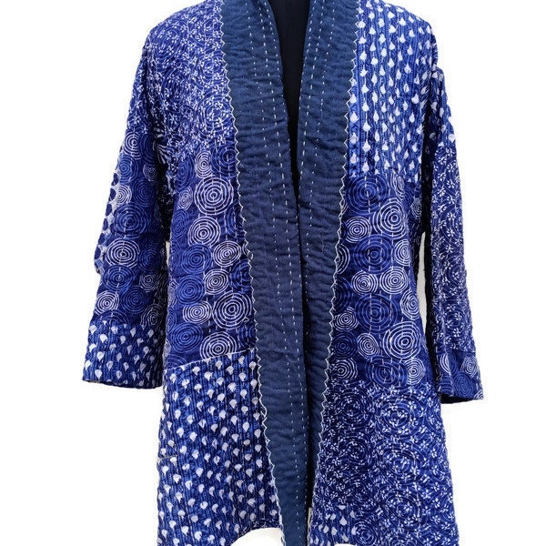 Blue Bohemian Kantha Jacket