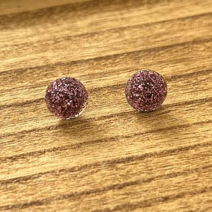 Lila Glitzer Kreis Ohrstecker