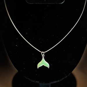 Green Mermaid Tail Pendant Necklace