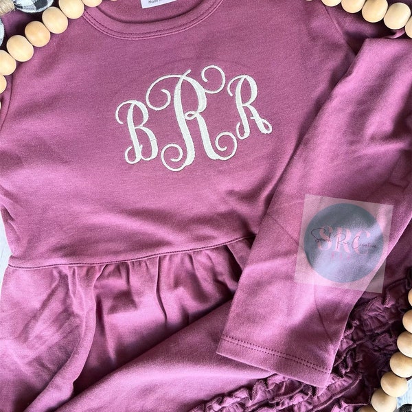 Girls Monogram Dress Etsy