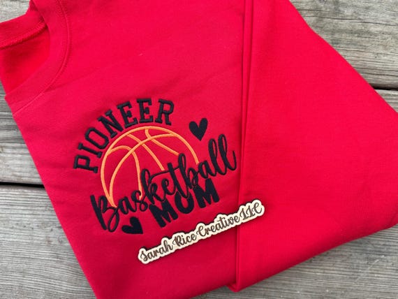 Basketball Mom Custom Embroidered Personalized Team Name Comfort Colors Tee or Gildan Crewneck Sweatshirt