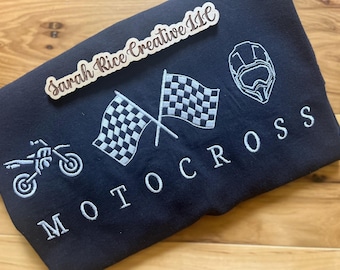 Motocross Custom Embroidered Comfort Colors Tshirt, Shirt for Moto Moms, Tshirt for Motocross Season