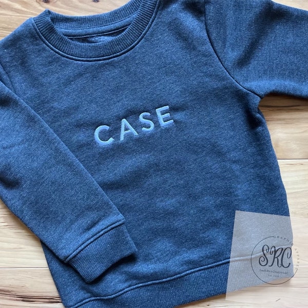 Boys Embroidered Sweatshirt, Toddler Name Sweatshirt, Personalized Youth Sweatshirt, Personalized Crewneck