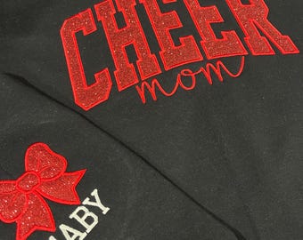 Cheer Mom Embroidered Crewneck Sweatshirt, Shirt for Cheer Season
