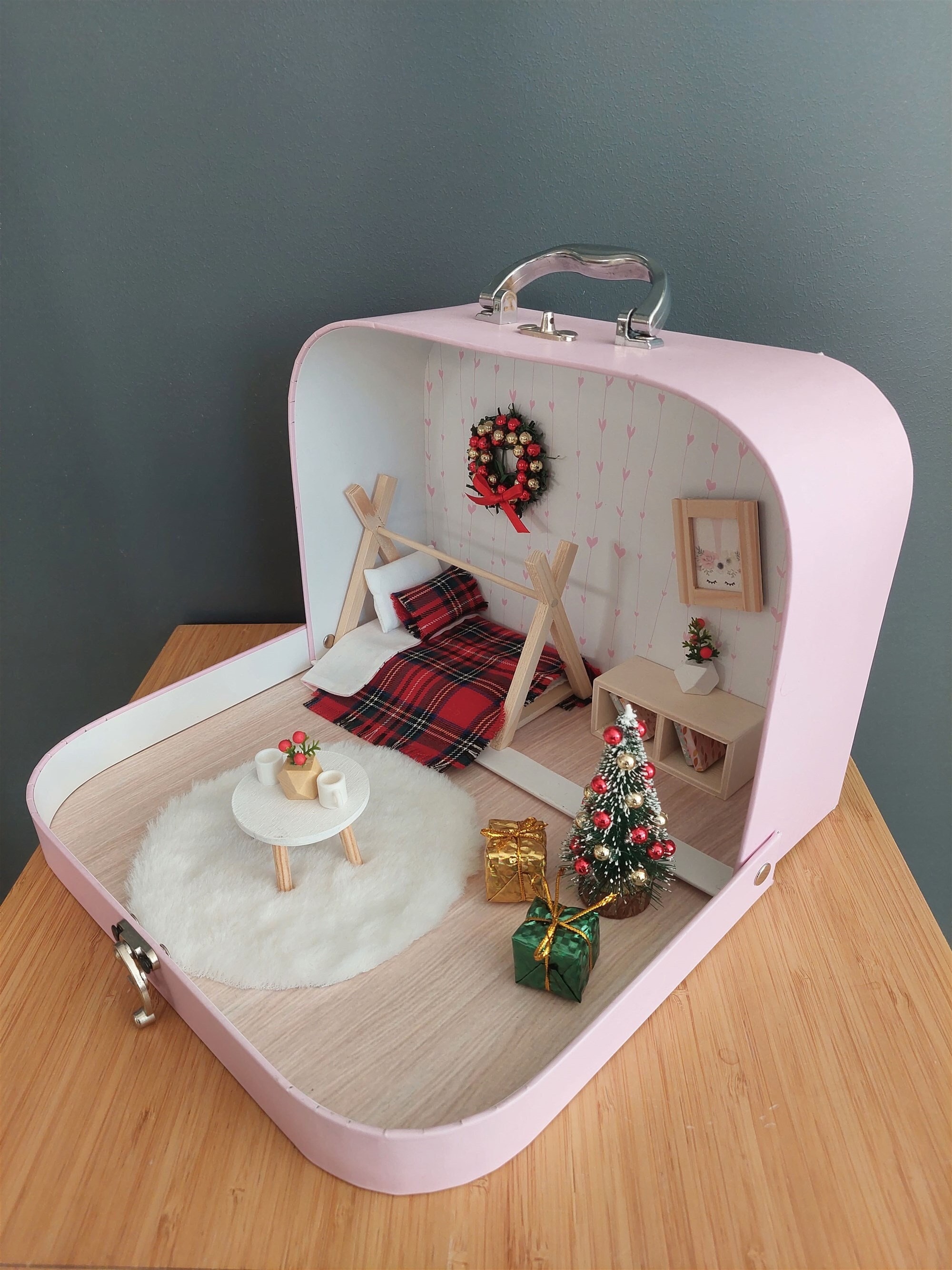  Odoria 1/12 Miniature Trunk Suitcase Dollhouse Decoration  Accessories : Toys & Games