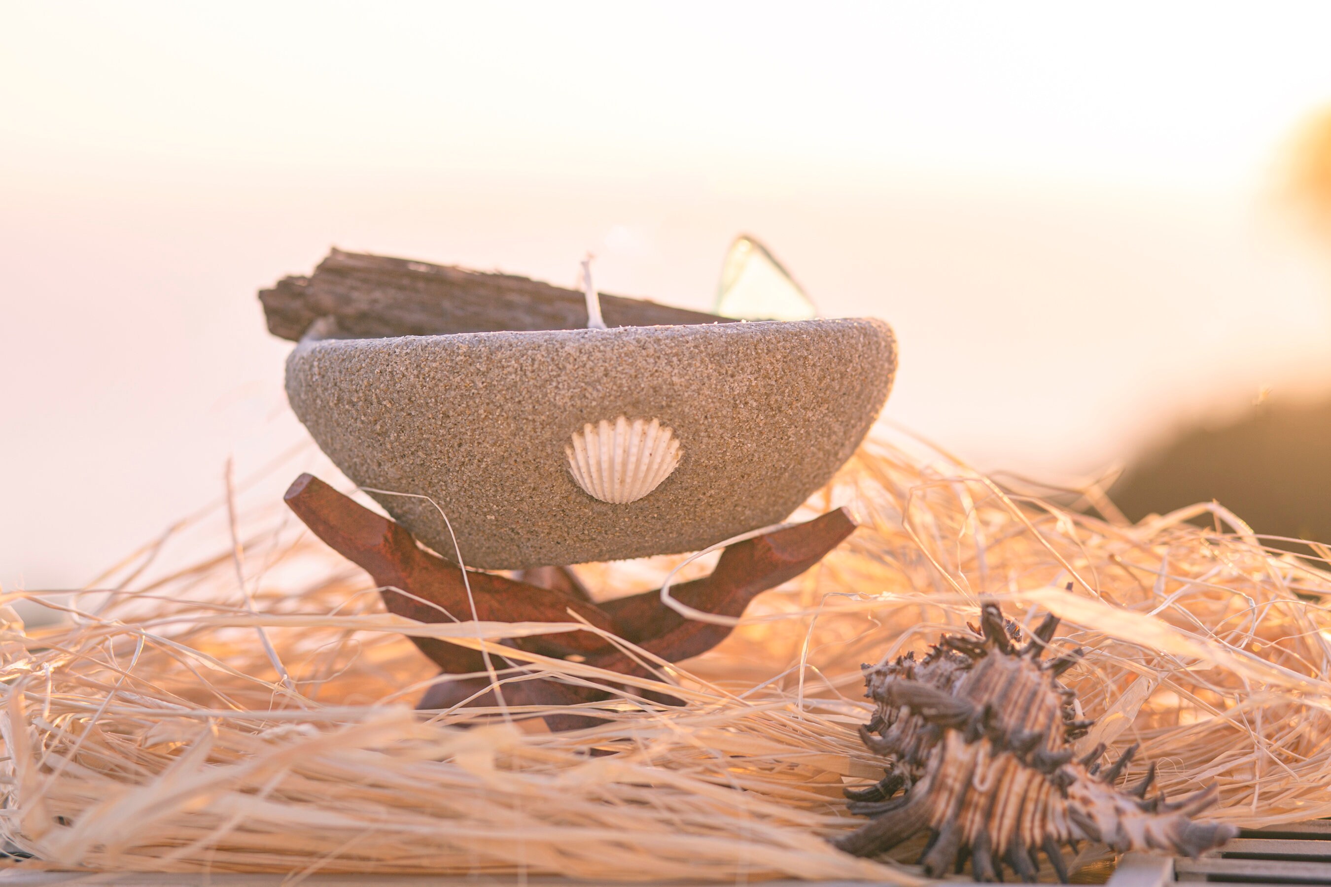 Sand Candle One of a Kind Wooden Stand included Etsy