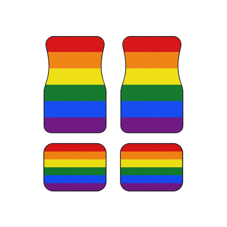 LGBTQ Pride Flag Colours shops Car Mats (Set of 4)