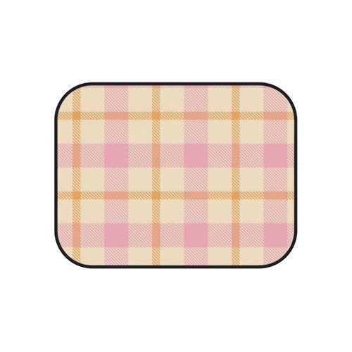 Pink and Yellow Tartan Car Mats shops (Set of 4)