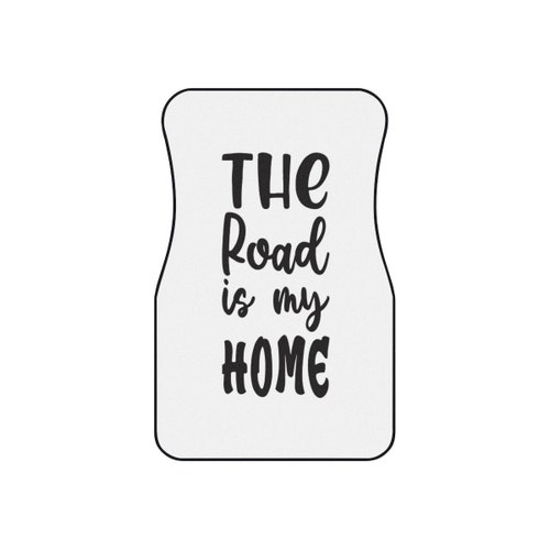 The Road is my Home shops White and Black Car Mats (Set of 4)