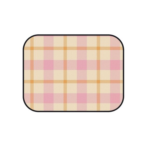 Pink and Yellow Tartan Car Mats shops (Set of 4)