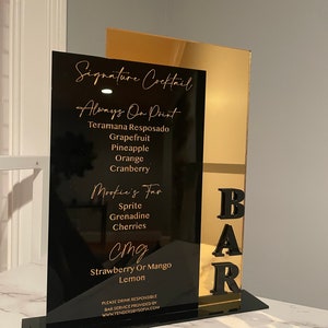 Wedding Bar Sign,Acrylic Bar Sign, Wedding sign, Arched Sign