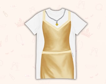 RomCom T-Shirt Dress: Gold Slip Costume, Fun Loungewear