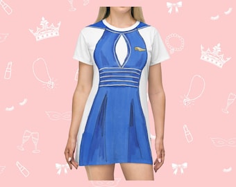 Flight Attendant Costume T-Shirt Dress: Fun Loungewear