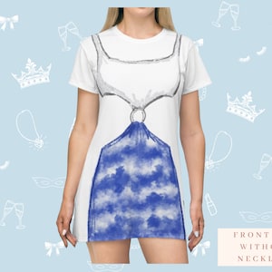 pretty woman dress blue white Women's Pretty & Popular Denim Checkered Dress in Denim Blue main image 0