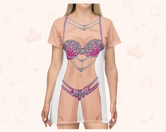 Showgirl Costume T-Shirt Dress: Fun Loungewear, Easy Costume