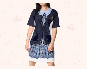 プレップスクール制服｜Tシャツワンピース｜簡単コスチューム、楽しいラウンジウェア、ユニークなギフト