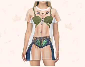 Snake Belly Dancer Costume T-Shirt Dress: Fun Loungewear