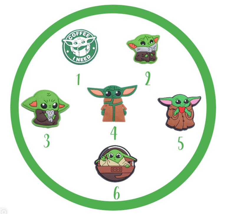 croc charms baby yoda