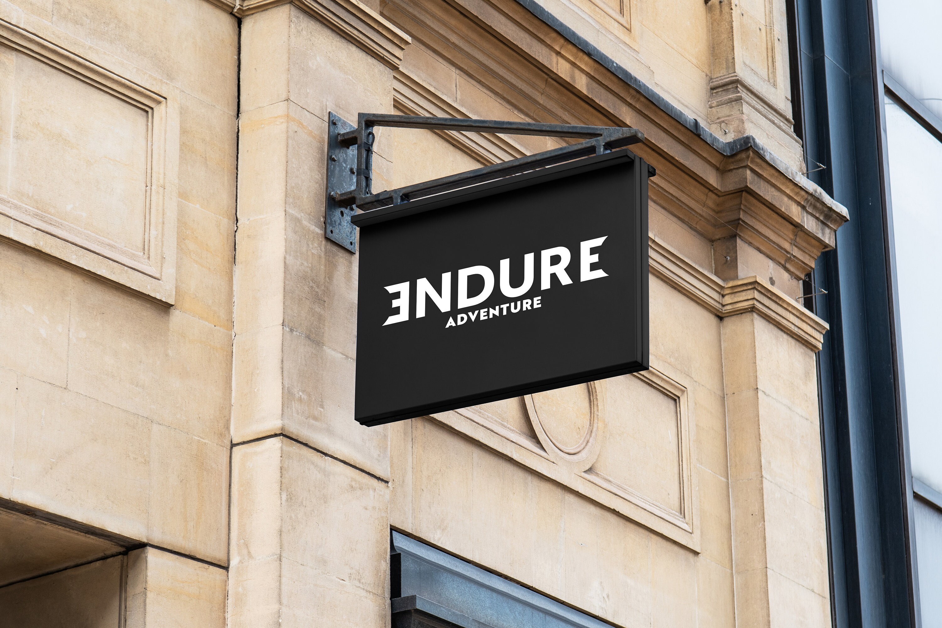 Rectangle Shop Front Sign PSD Mockup, Shop Sign Mockup Editable With