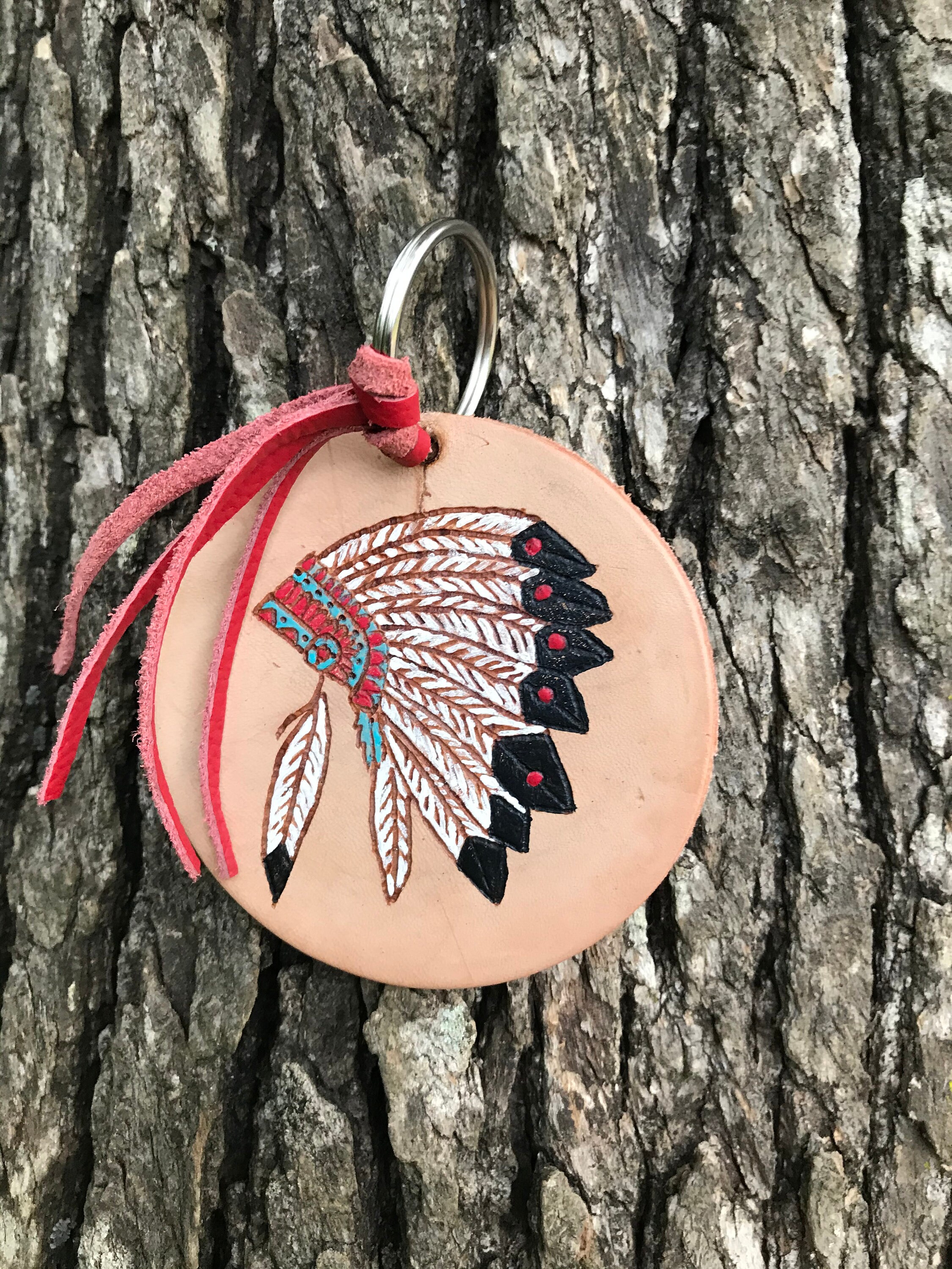 Indian headdress keychain Etsy