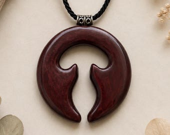 Tribal Wood Necklace | Handmade Pendant | Handcrafted Boho Necklace | Ethnic Jewelry | One-of-a-kind Wooden Pendant