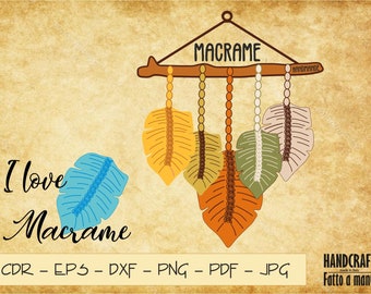 Boho Clipart Macrame, Boho Clipart Files, Boho Clipart, macrame with love, macrame clip art, macrame vector file, macrame png