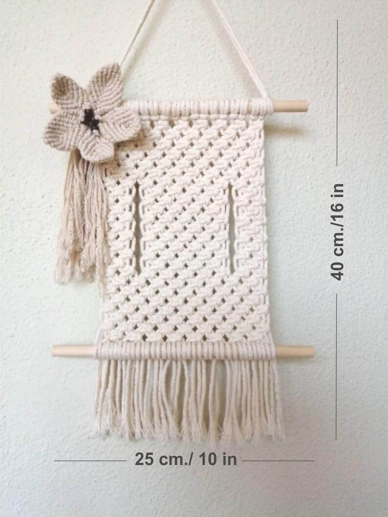 Marco de fotos de macramé, adorno de pared estilo bohemio, decoración natural para el hogar, regalo romántico para parejas, adorno de pared hecho a mano imagen 3
