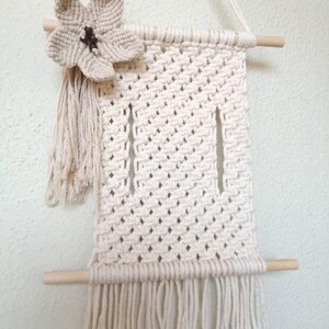 Marco de fotos de macramé, adorno de pared estilo bohemio, decoración natural para el hogar, regalo romántico para parejas, adorno de pared hecho a mano imagen 4