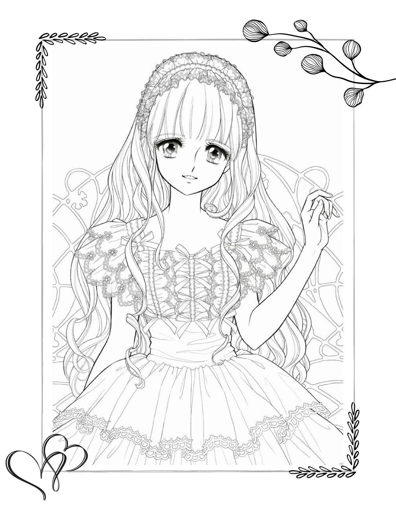 Digital Coloring Page   Aoki Bundle, 20 Printable Coloring Pages, PDF  Coloring Book, Anime, Japanese, Cute, Girl, Instant Download