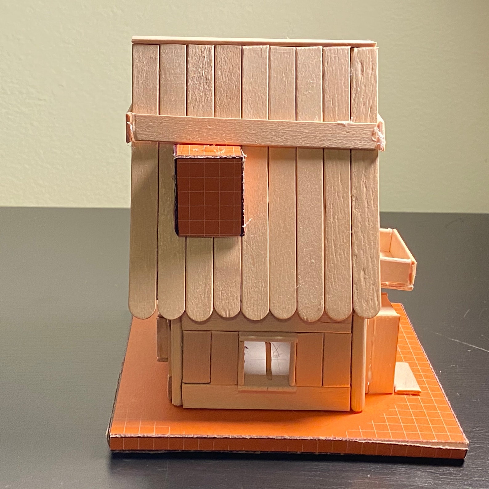 Small Wood House Mini Popsicle Stick House Little Village House Etsy