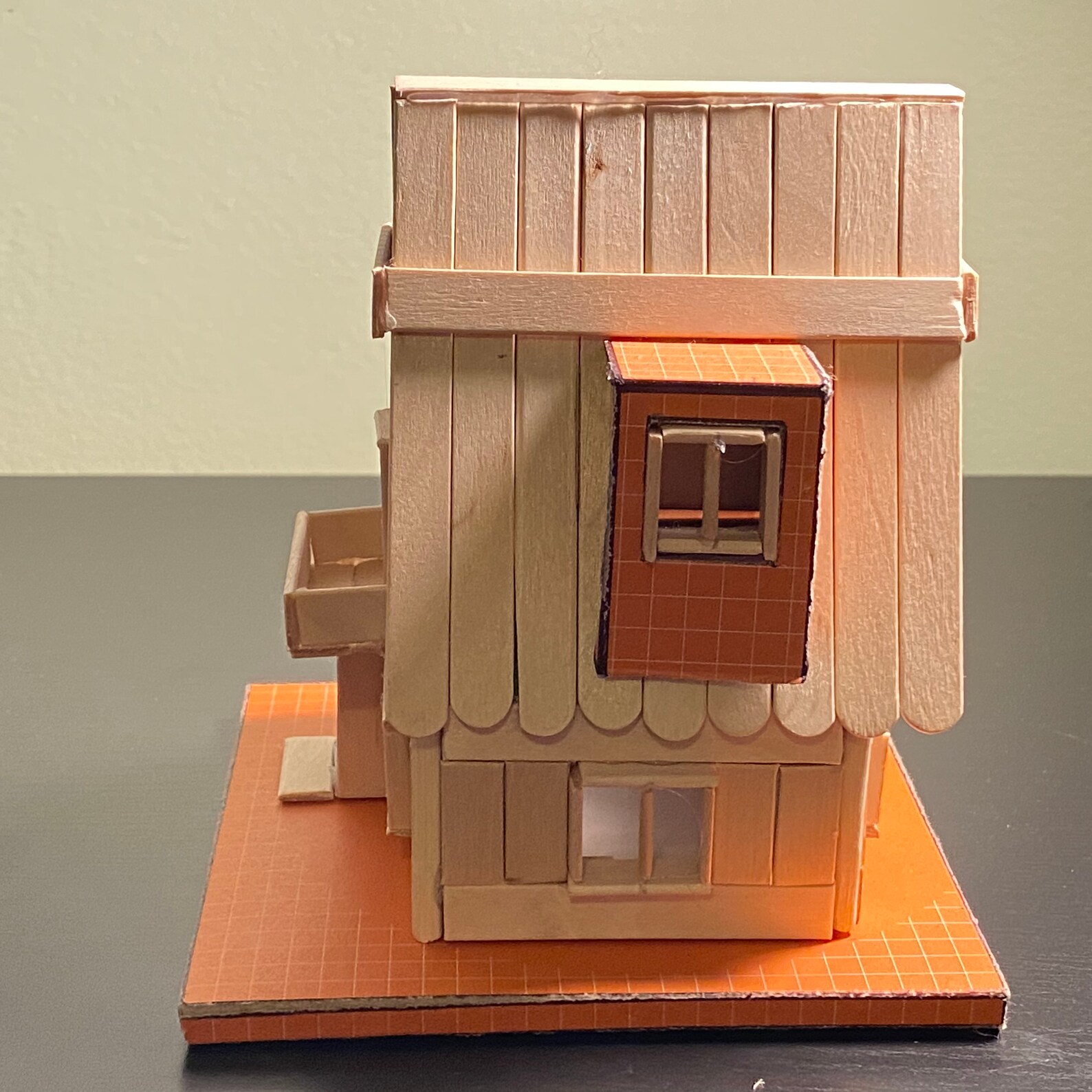 Small Wood House Mini Popsicle Stick House Little Village Etsy