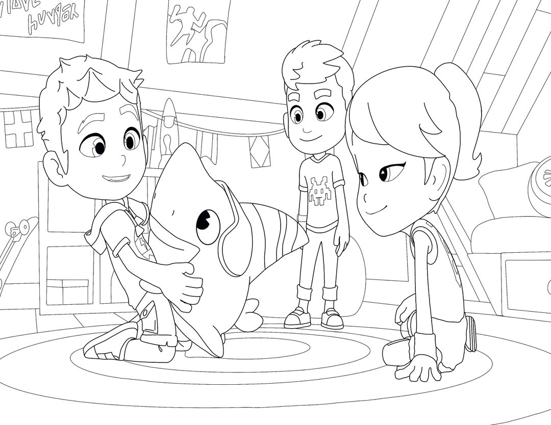 Sharkdog Coloring Page Printable Download - Etsy