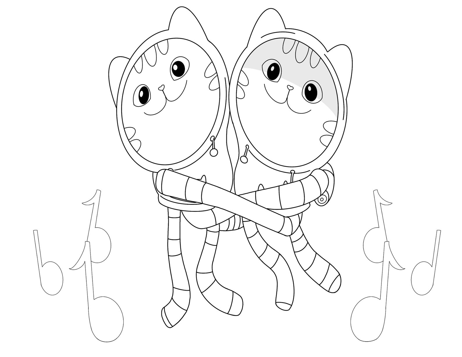 Dj Catnip and Dj Comet Gabbys Dollhouse Coloring Download - Etsy