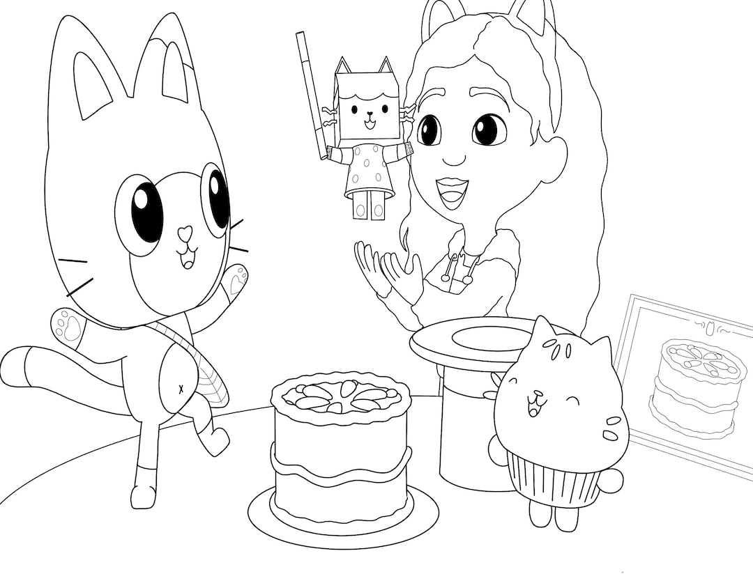 Gabbys Dollhouse Easter Cake Coloring Page