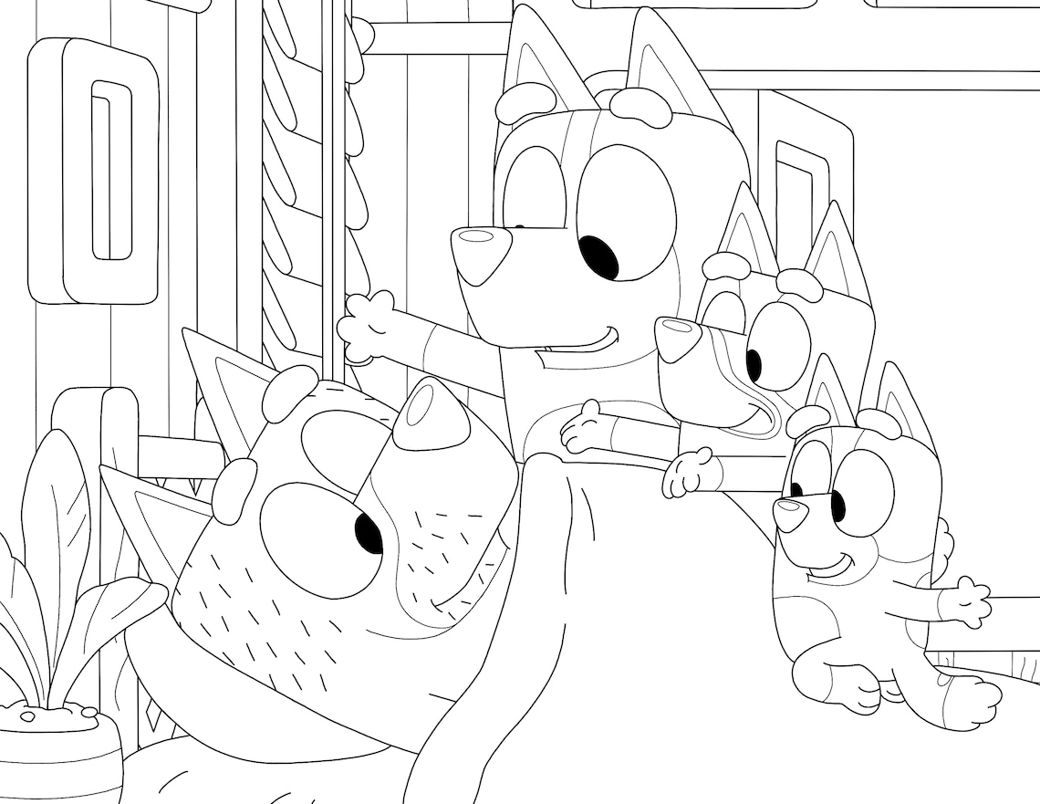 Bluey and Family Coloring Page - Il 1140xN.3843221383 Gbws 