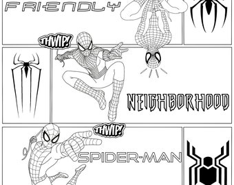 Coloring Spider Man - Etsy