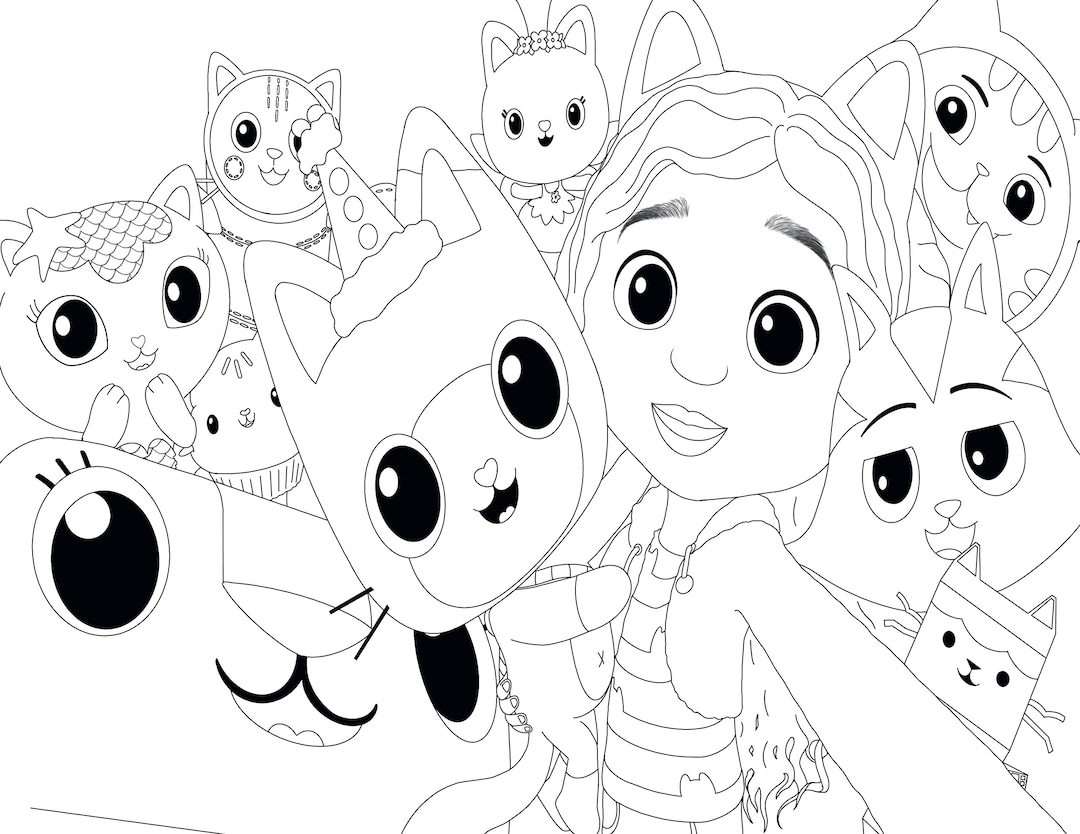 Gabby’s Doll House Digital Coloring Page Download - Etsy