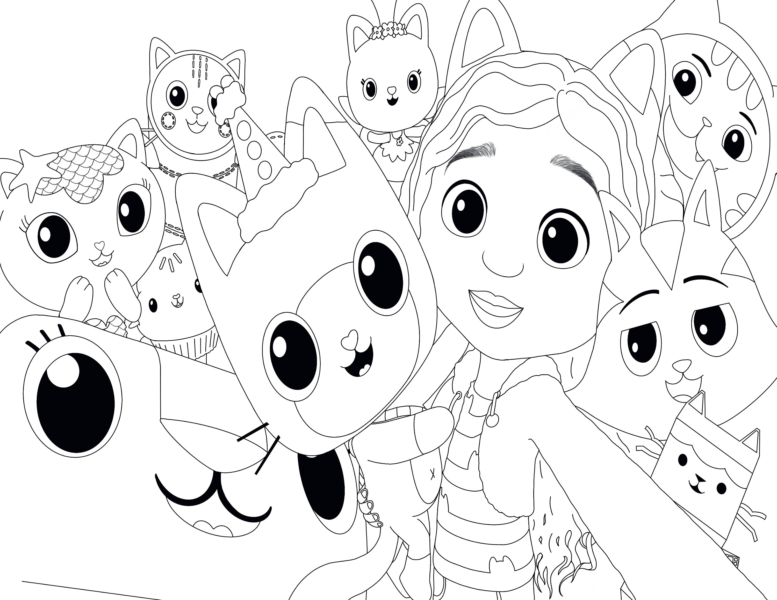 Coloriage Cakey Gabby Chat - télécharger et imprimer gratuit sur