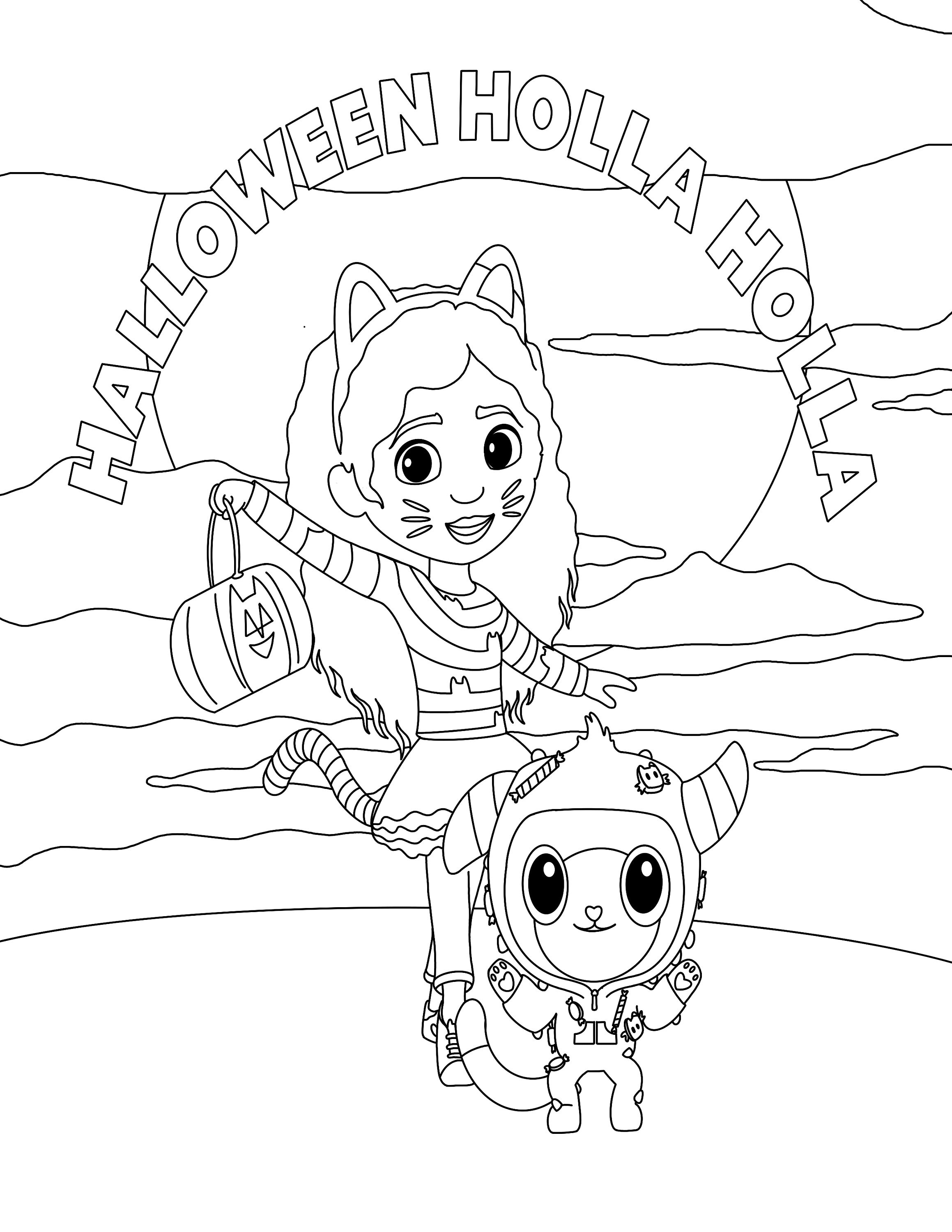 Gabby s Dollhouse Halloween Colouring Gabby s Dollhouse Halloween Colouring