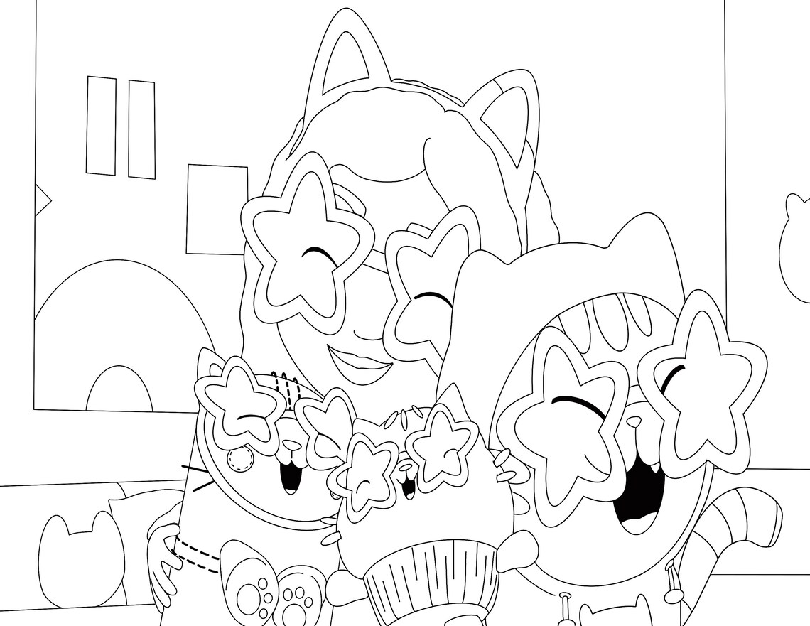 Gabbys Dollhouse Coloring Page Download - Etsy