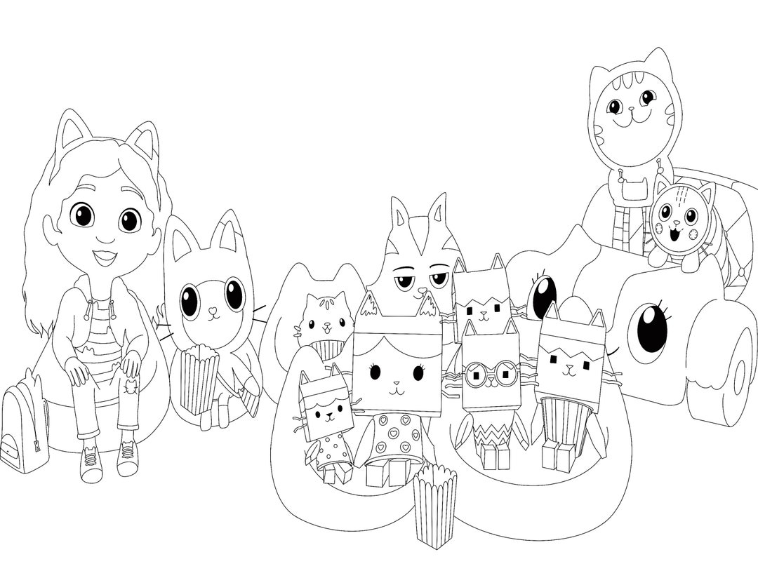 Coloriage gabby chat et les chats pandy et autres 