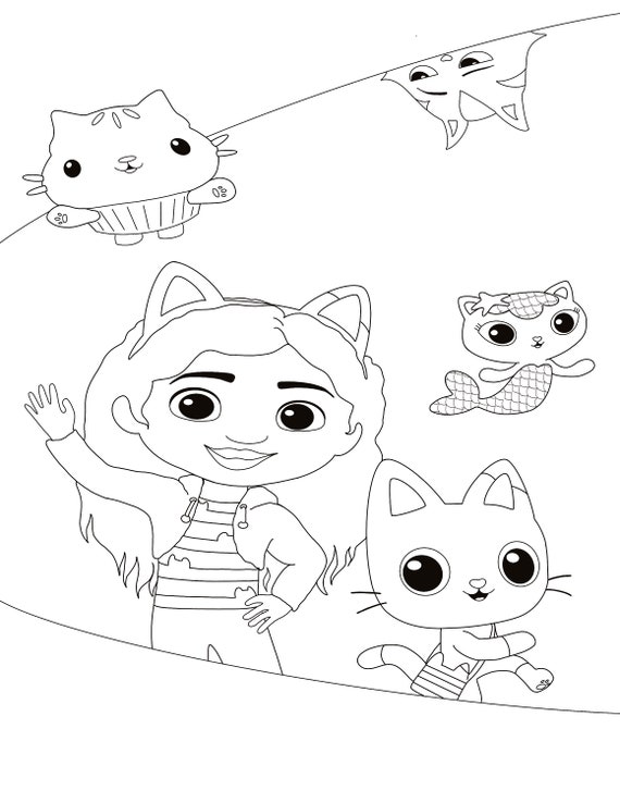 Gabbys Dollhouse Digital Coloring Page Download and Printable - Etsy Sweden