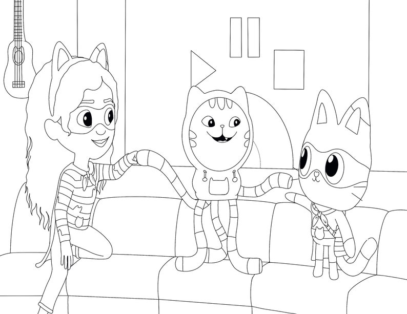 Gabbys Dollhouse Coloring Printable Download - Etsy