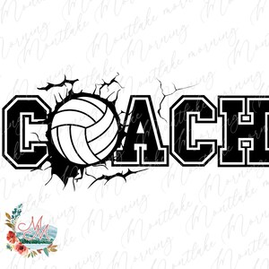 Treinador de Vôlei PNG para Sublimação | Temporada de Vôlei PNG | Camiseta Esportiva | Design Digital de Vôlei para Homens ou Mulheres | Mãe da Equipe