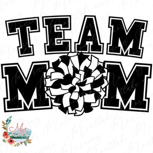 チアリーディング チーム ママ PNG 昇華 | チア ママ昇華 | チアリーディング ママ T シャツ | ポンポン デジタル デザイン | かわいいチア ママ クリップアート