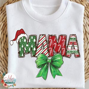 Mamá coqueta Navidad PNG / Mamá vacaciones DTF DTG Sublimación / Descarga de archivo de diseño digital de lazo de mamá de vacaciones / Camiseta navideña para mamá